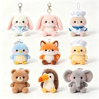 Porte-clés en peluche personnalisé en promotion, mignon dessin animé, mini jouet en peluche, pendentif de sac, cadeau promotionnel d'entreprise