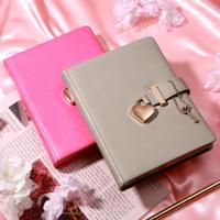 Journal secret Myway B6 en forme de cœur avec serrure et clé, couverture en cuir PU, organiseur personnel, carnet secret pour femmes