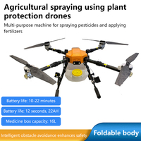 Dron Agrícola Plegable con Capacidad de Carga de 16 kg, Posicionamiento RTK a Nivel de cm, Seguimiento del Terreno, Batería 12S, Carga Rápida, Pulverizador UAV