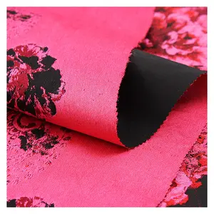 Brocade Jacquard Fabric High Density Bee 63" 360G/M Polyester Material Sew on Women Dress Coat Patchwork Fabric Red