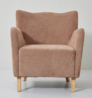 Chaise de loisirs moderne marron clair avec dossier élégant Fauteuil rembourré doux pour intérieur confortable de bureau à domicile