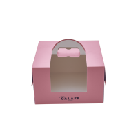 Boîte à gâteau mini en carton PVC blanc de luxe, matériaux recyclés, 2 mm, emballage alimentaire, mariage, fête, taille 12x6, avec ruban et poignée, protection UV