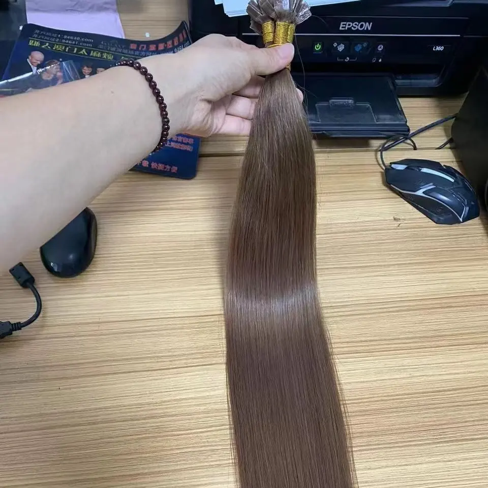 Estensioni dei capelli umani russi all'ingrosso di grado Amara 16A in stock prodotto di vendita calda i capelli vergini rendono le donne più belle