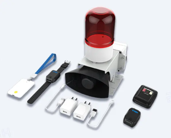 UWB-sistema de alerta de proximidad para carretilla elevadora, sirena de Flash LED de advertencia