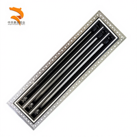 Diffuseur d'air linéaire moderne à bordure discrète, lames en alliage d'aluminium, revêtement en poudre, durable, réglable, pour montage au plafond, pour entrepôt
