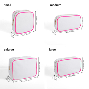 Pochette cosmétique portable pliable en toile de coton imperméable brodée sur mesure pour femme, organiseur de voyage avec fermeture éclair - Product Image 6