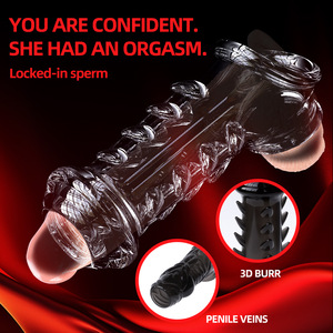 Anneau en silicone TPE inspiré des dents de loup pour hommes Jouets sexuels Garde allongeante douce Retenue du scrotum Retard de verrouillage Godes de massage inspirés - Product Image 4