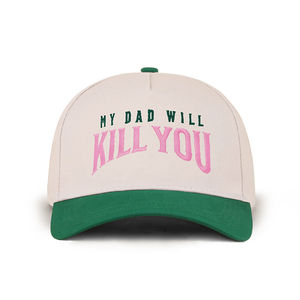 Cappellino da Baseball a Cinque Pannelli Bicolore Ricamato, con Scritta 'MY DAD WILL YOU', Cappello Sportivo Bicolore - Product Image 2