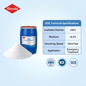 Poudre d'acide trichloroisocyanurique RHONDA 90% T C CA, poudre de chlore à dissolution rapide, <span class=keywords><strong>traitement</strong></span> d'urgence de l'eau des piscines - Product Image 5
