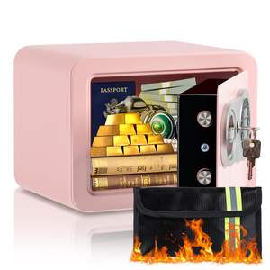 <span class=keywords><strong>Coffre</strong></span>-fort compact de 0,23 pieds cubes, ignifuge, avec clés et code numérique, boîte de sécurité électronique pour argent liquide, documents, usage hôtelier - Product Image 4