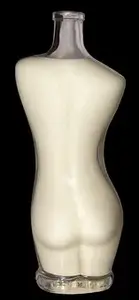 Bottiglia di vetro a forma di corpo da donna elegante da 40ml-500ml all'ingrosso con bottiglia a forma femminile con tappo a vite