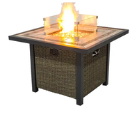Table carrée de foyer à gaz en aluminium de mobilier d'extérieur à prix compétitif