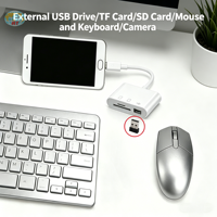Lector de Tarjetas OTG 3 en 1 al por Mayor, Adaptador de Lector de Tarjetas USB Tipo-C TF/SD para Computadora Portátil, Teléfono, Tableta, Conector de Tarjeta de Memoria Externa