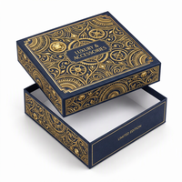 Boîte cadeau de luxe rigide avec couvercle et base en papier d'art pour bijoux, montres, bracelets, colliers, présentation en magasin