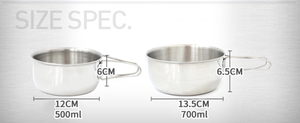Ensemble de 2 bols pliables en acier inoxydable pour pique-nique, camping, randonnée, voyage, 500 ml et 700 ml, pour aliments et boissons en plein air - Product Image 5