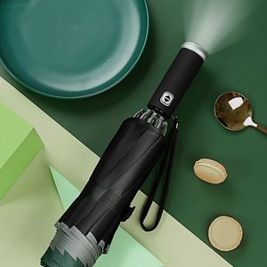 Yubo 23 Inch 12 Xương Sườn Tự Động Biểu Tượng Tùy Chỉnh Kinh Doanh Quà Tặng Phản Quang Có Thể Điều Chỉnh LED Ánh Sáng Xử Lý 3 Gấp Ô - Product Image 2