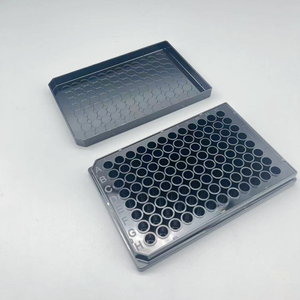 Placas de Cultivo de Tejidos de Poliestireno Transparente de 96 Pocillos con Tapa, Libres de RNasa y DNasa, Envueltas Individualmente, Material PP, Recubrimiento <span class=keywords><strong>TC</strong></span>, ISO13485, Negro - Product Image 3