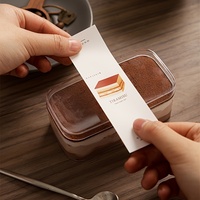 Boîte d'emballage de pâtisserie de récipient de dessert de tiramisu en plastique PS carré transparent en gros