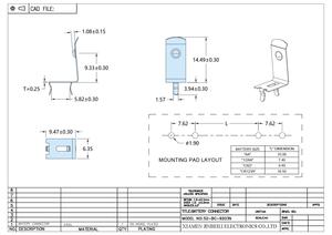 Connettore per Batteria 52-BC-9203N DIP Foro Passante <span class=keywords><strong>14500</strong></span> AA CR2 1/2AA CR123A Clip per Batteria PC - Product Image 6