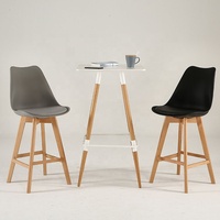 Cuisine maison salle à manger chaise tabouret haut chaises de bar jambe en bois chaise en plastique