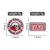 Broches en émail Dark Romance Book Club, style punk, motif squelette, billet d'entrée, badges pour sac à dos et revers, bijoux, cadeau pour amis
