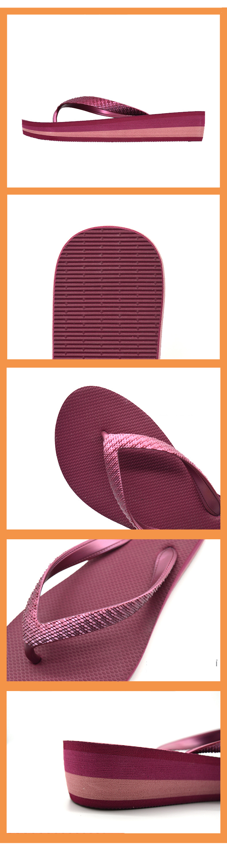 OEM Custom Women Wedge Flip Flops Indoor Outdoor EVA Sole Beach Flip Flops Slippers