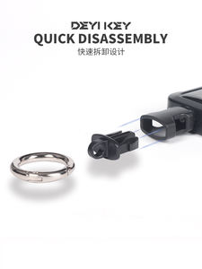 Karabina ile 2024 açık rozet makarası siyah halat makara anahtarlık rozet tutucu - Product Image 6