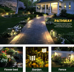 ไฟโซลาร์กลางแจ้งแบบเปลวไฟกระพริบ 12 ชิ้น กันน้ำ IP44 ไฟ LED สีสันปรับแต่งได้ ใช้งานได้นาน 8 ชั่วโมง สำหรับตกแต่งสวน แสงไฟภูมิทัศน์ สนามหญ้า - Product Image 4