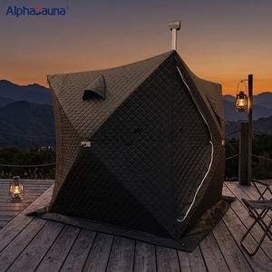 Sauna portable d'extérieur en forme de cube, tente de sauna avec poêle en bois, accessoires de luxe, vente en gros - Product Image 5