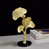 Décoration d'intérieur moderne minimaliste de style nordique en résine synthétique motif feuille de Ginkgo, idéale pour le salon, le meuble TV, l'entrée ou le bureau