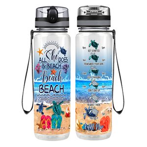 Bouteille d'eau en plastique, marqueur de temps, adaptée au Sport Tritan, à l'épreuve des fuites, rose, sans BPA, 1l - Product Image 3