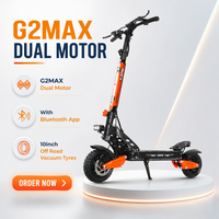 Trottinette électrique puissante G2MAX DUAL 52V 21ah à double moteur sans balais, longue portée, vitesse rapide, double suspension, avec écran NFC intelligent