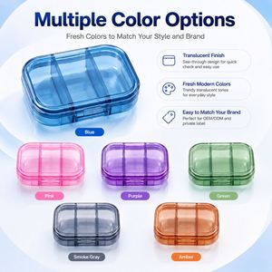 Pastillero Portátil de Viaje, Organizador de Pastillas con 3 Compartimentos, Contenedor de Almacenamiento de Medicamentos, Plástico Libre de BPA, Estuche Diario de Bolsillo para Pastillas - Product Image 3