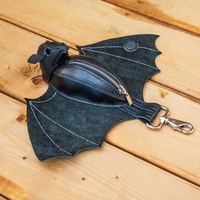 Porte-clés en cuir PU durable avec mini pochette zippée, motif dessin animé, porte-monnaie portable, cadeau de fête pour adultes, vente en gros