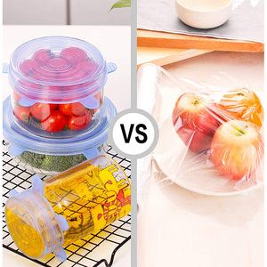 Reutilizable Flexible <span class=keywords><strong>tapas</strong></span> de silicona 6 piezas alimentos de silicona sello cubierta stretch <span class=keywords><strong>tapas</strong></span> conjunto - Product Image 6