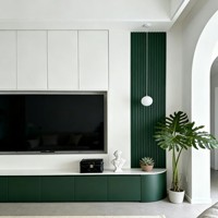 Mueble de TV Moderno Europeo Personalizado de 60-64 Pulgadas, de Madera Sólida, Extensible, con Pantalla LED, Elegante Unidad de Almacenamiento Integrada para Sala de Estar