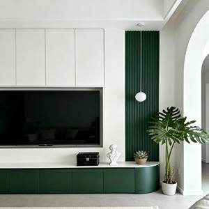 Customized Modern 75 Inch <b>TV</b> Cabinet Solid Wood Home Entertainment Center Stylish Living Room Integrated <b>TV</b> Storage Unit - Product Image 4