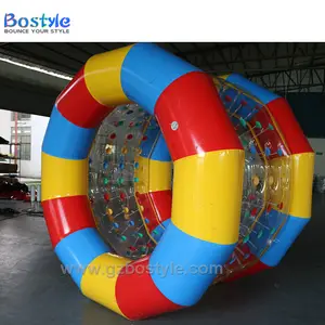 3m लंबी पारदर्शी डबल परतों inflatable पानी रोलर गेंद के साथ ट्यूब पर प्रवेश द्वार