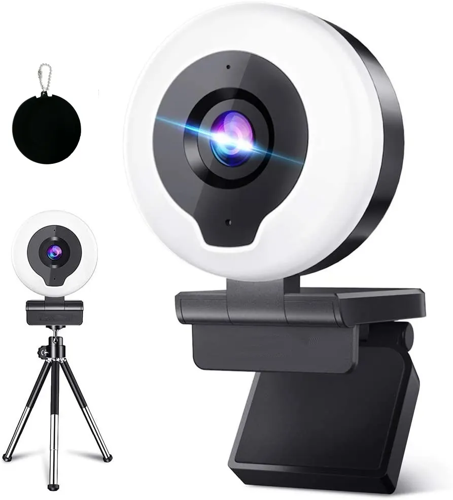 Kolitt Live Stream Online Teaching Usb Web Cam 2K Webcam Led Ring Light 1944P 1080P Webcam Autofocus