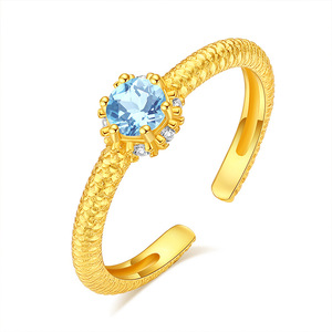 9 Vintage 4mm Natural Stone Waterproof Non Tarnish <b>Ring</b> Gold Plated Sterling <b>Silver</b> Open S925 Promise <b>Chunky</b> Fine Jewelry - Product Image 1