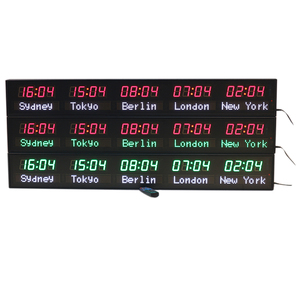 <span class=keywords><strong>Reloj</strong></span> <span class=keywords><strong>de</strong></span> pared LED <span class=keywords><strong>de</strong></span> alta precisión con 5 nombres <span class=keywords><strong>de</strong></span> ciudades, zonas horarias mundiales, calibración WIFI y pantalla <span class=keywords><strong>de</strong></span> 1.8 pulgadas. - Product Image 1