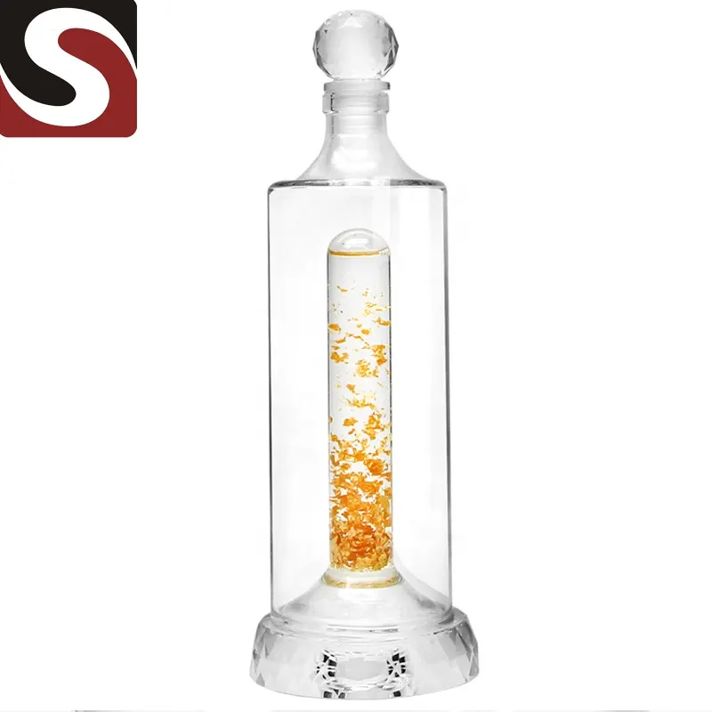 SHUNSTONE Verrerie fabricant or de qualité supérieure fait main transparent sans plomb à haute teneur en borosilicate bouteille de vodka en verre en gros