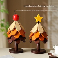 Sous-verre en bois résistant à la chaleur en forme de sapin de Noël, tapis de table isolant thermique, support décoratif pour pot pour table à manger