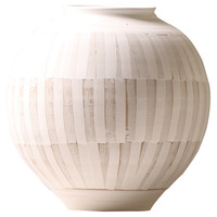 Grand vase de sol en porcelaine de pot de fleur en céramique antique rustique fait à la main pour le salon