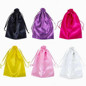 Pochette Cadeau en Satin à Cordon Coulissant Tendance, Petite, pour Cosmétiques et Maquillage, avec Logo Personnalisé Imprimé, Idéale pour Emballage de Perruques et Extensions de Cheveux, Sac Anti-Poussière en Soie Satinée - Product Image 6