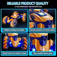 KK 360 degrés télécommande voiture double télécommande et détection de geste voiture cascadeuse RC avec musique légère et pulvérisation fréquence 2.4 GHz