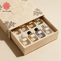 Boîtes à tiroirs rainurées en carton gris biodégradable et écologique pour emballages cadeaux de cosmétiques et de parfums, marque privée unique Baoren, 10-50 ml