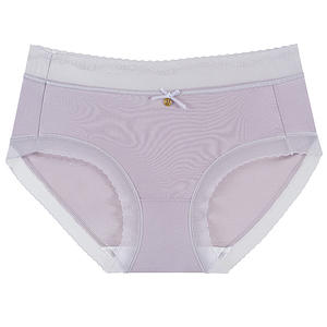 Panties de encaje para mujer, de tiro medio, lisas, para uso diario, de seda, transpirables, antibacterianas, bordadas, Explosive Live Broadcast - Product Image 6