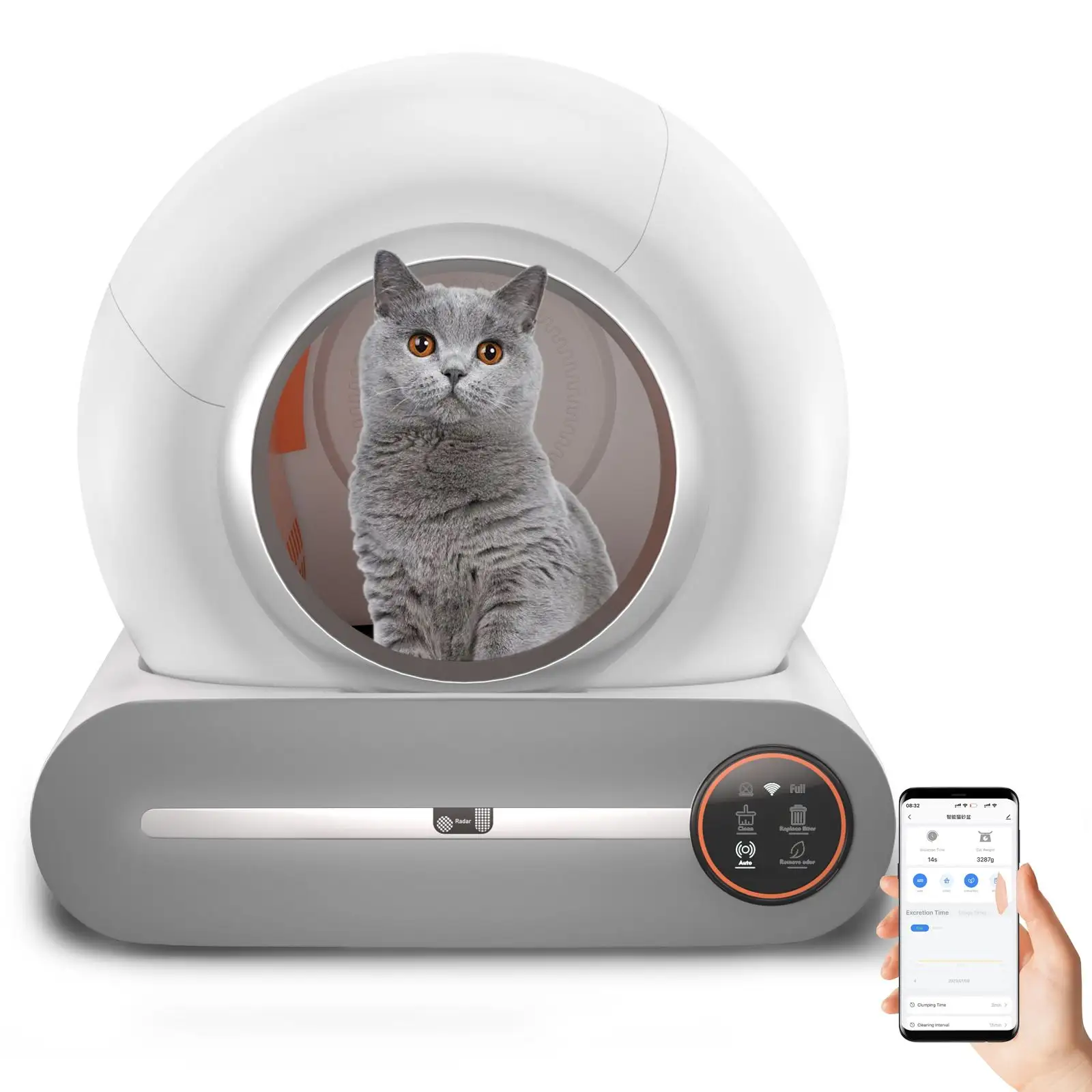 Auto Electric Cat Toiletten reinigungs sets Tuya APP Selbst reinigende Smart Pet Automated Robot Cat Katzen toilette