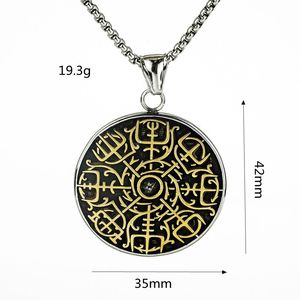 yunnique Nordic Vintage Stainless Steel Men's Pendant Viking <b>Compass</b> Necklace Charm Geometric Design Gift Jewelry - Product Image 5